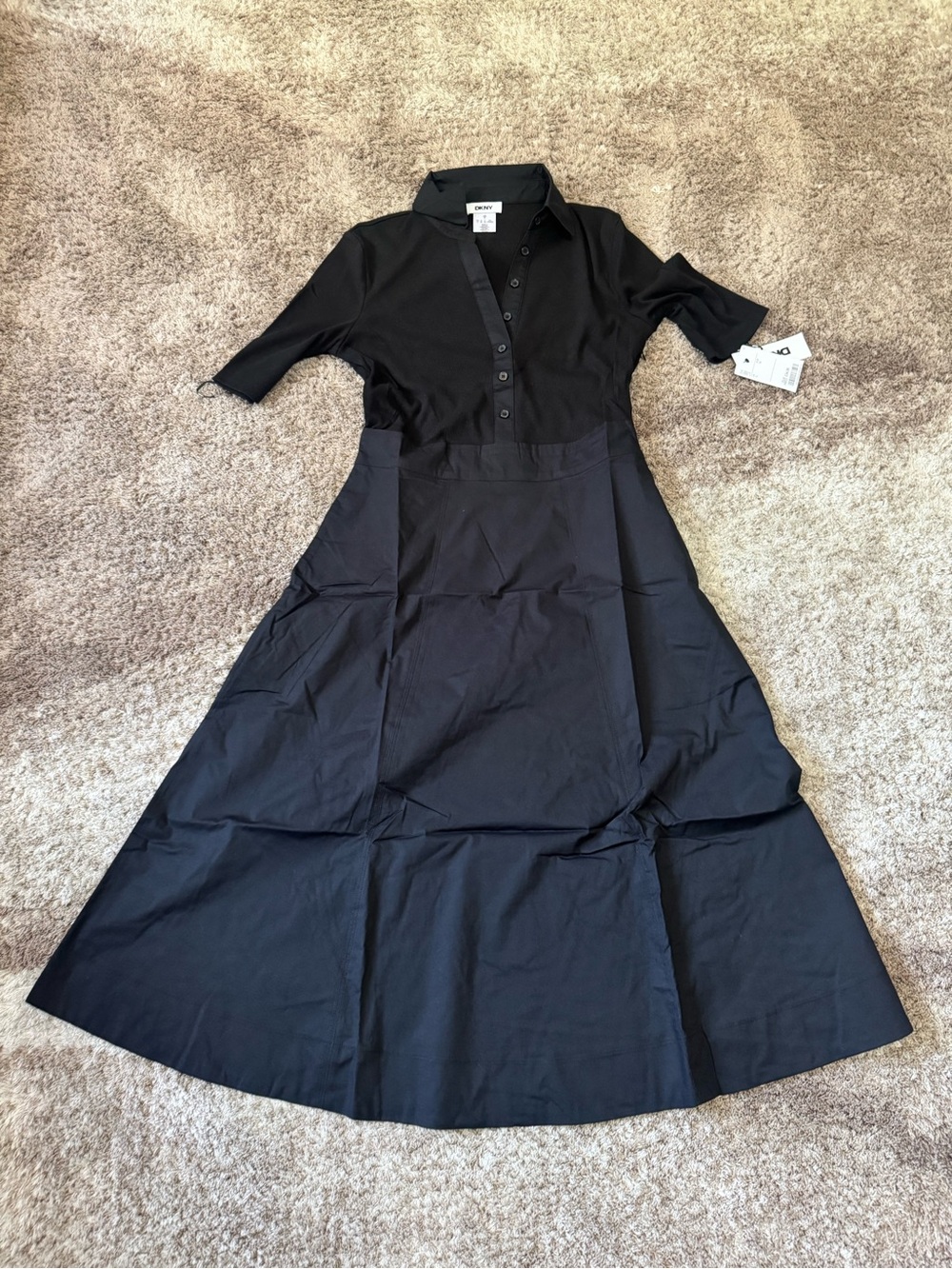 Dkny
Women's A-Line Polo Collar Midi Dress - Black